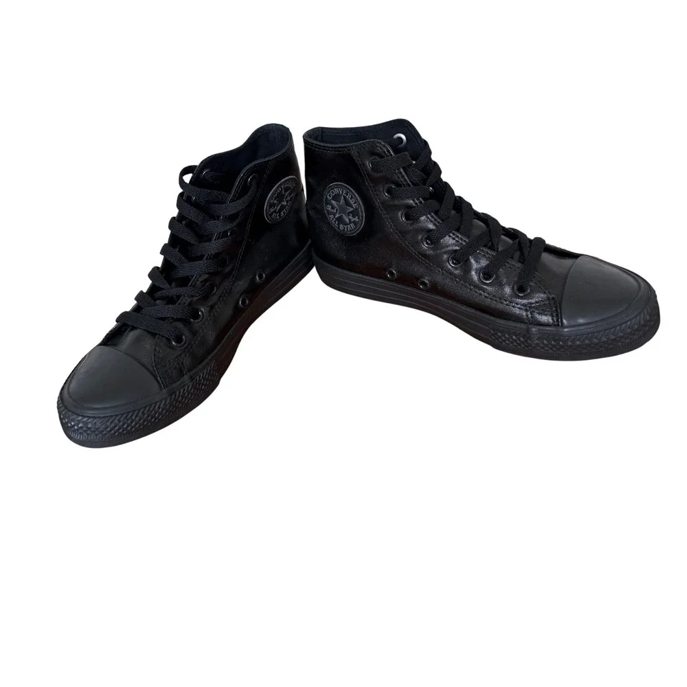 Converse Chuck Taylor All Star High Top Triple Black Coated Textile Youth Sz 3